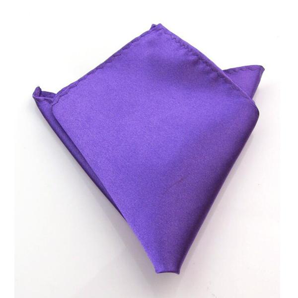 NEW Men's Polyester Silk Satin Handkerchief Solid Plain Pocket Square Hanky Wedding Party Christmas Chest Towel