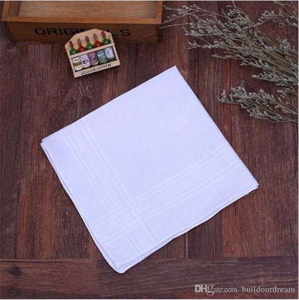 Free shipiing 100pcs/lot New 100% cotton male table satin handkerchief towboats square handkerchief whitest 37cm 2018 hot