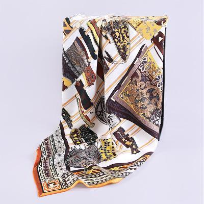 100% Silk Silk Handkerchief Hand-Curled Silk Scarf Vintage Collection Printing Fashion Accessories Headdress Exotic Style nice