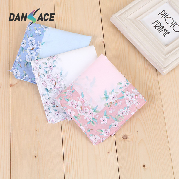 Cotton printed handkerchief ladies 60 combed cotton cotton small square pink wedding with hand gift factory wholesale 45*45cm