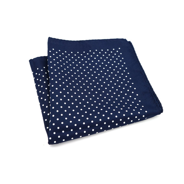 SF0214 New Popular 34x34CM Man Blue Polka Dot Pocket Square Hankies Casual Chest Towel For Men's Suit Big Size Handkerchief Gift