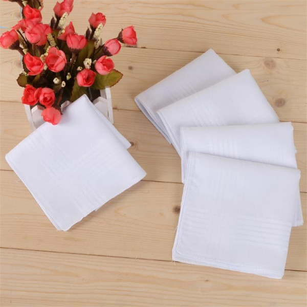 40CM Pure White Satin Pure Cotton Handkerchief White Wipe Towel for Wedding and Funeral in Europe and America Handkerchiefs C0207