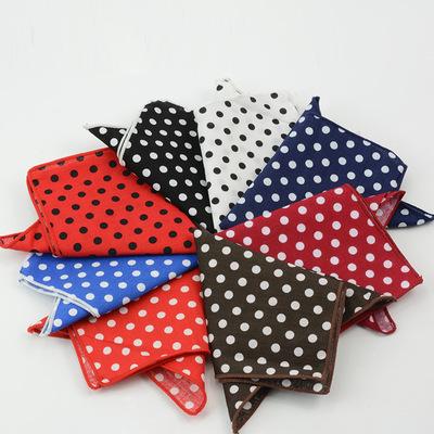 Men's Sunny Style Cotton Handkerchief Black Pocket Square Flower Dot Star Leaves Hankies Towel Casual 23*23cm