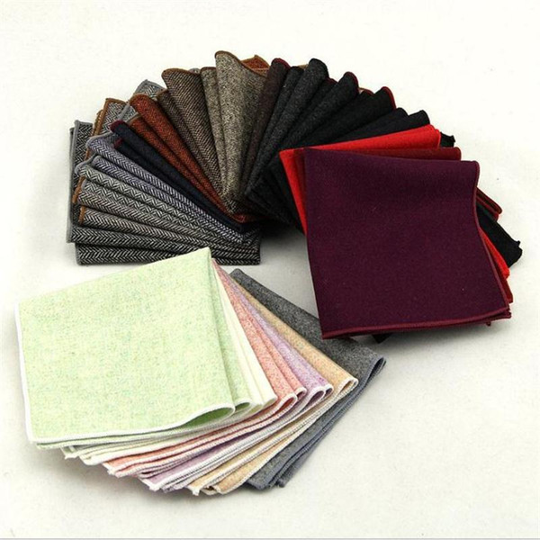 luxury wool handkerchief for men pocket square towel hankie suit accessories men's kerchief quality personalized handkerchiefs 5pcs/lot