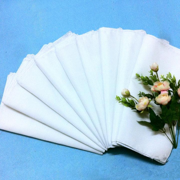 New 100% Cotton Male Table Satin Handkerchief Cotton White Knit Handkerchief Hand Towel Sweat Towel 28cm D0047-4