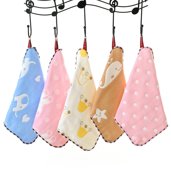 cute 6 layers cotton baby wipe towel 25 x 25cm absorbent and soft baby handkerchief for baby girls boys 210093