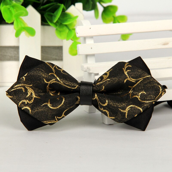 2014 men self tie bow ties gold and black gravatas borboleta jacquard butterfly bowties no minimum order lot