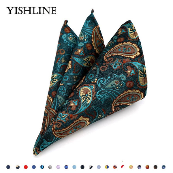 Luxury Men's 100% Silk Handkerchief Hanky Man Paisley Floral Jacquard Woven Pocket Square 25*25cm For Business Wedding Party