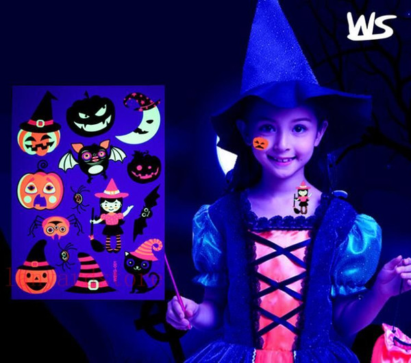 Wholesale Halloween fluorescent waterproof environmental friendly children cartoon animal animation Tattoo Sticker scar applique arm