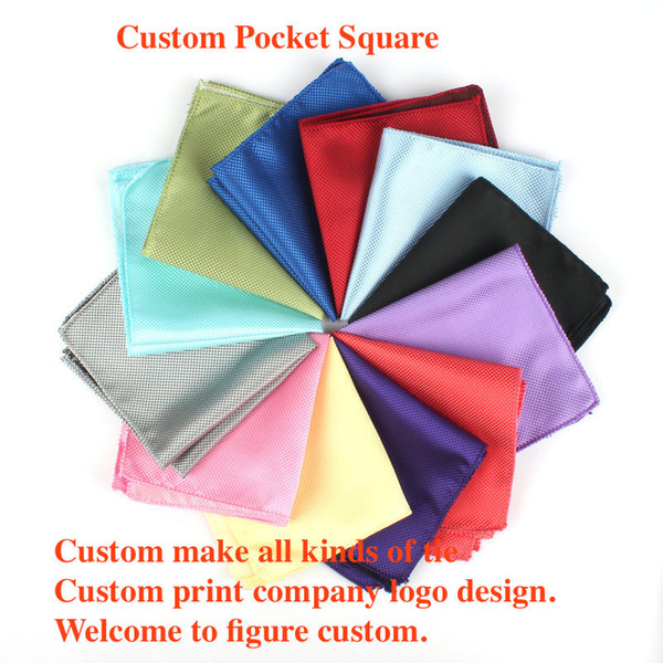 Man pocket square wedding business suit chest towel pure polyester silk handkerchief customized picture design advertising gift