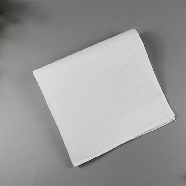 Pure White Hankerchiefs 100% Cotton Handkerchiefs Women Men 28cm*28cm Pocket Square Wedding Plain DIY Print Draw Hankies