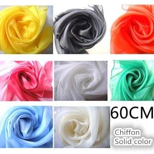 60 * 60CM candy color performance small scarf dance small square chiffon mixed yarn handkerchief