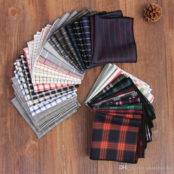 Cotton Hankerchief Pocket square 67 color Napkin kerchief mocket men's noserag For necktie Cocktail Party Wedding Party Christmas