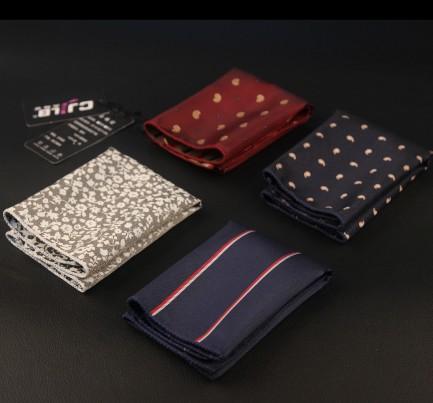 10pcs/lot 18color men's business suit pocket squares printed striped handkerchief 1200 pin polyester fabric hankies