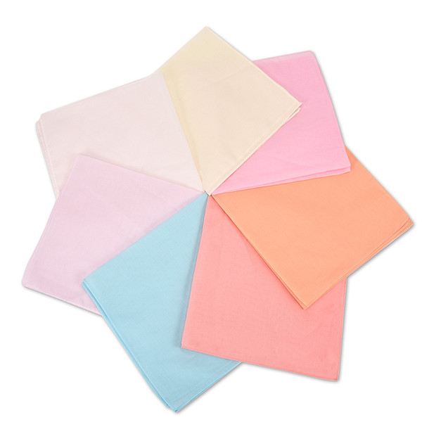 Handkerchief 60 yarn universal solid color simple plain square towel 38*38cm