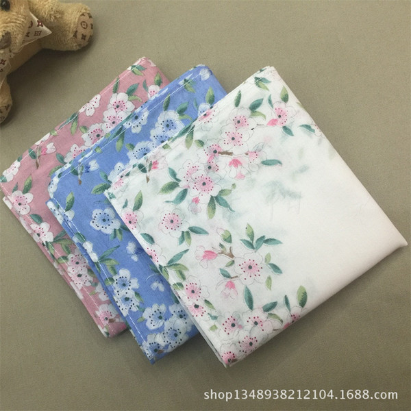 [cotton] ladies Suihua handkerchief Handkerchief Scarf literary small fresh 43*43 printed handkerchief wholesale