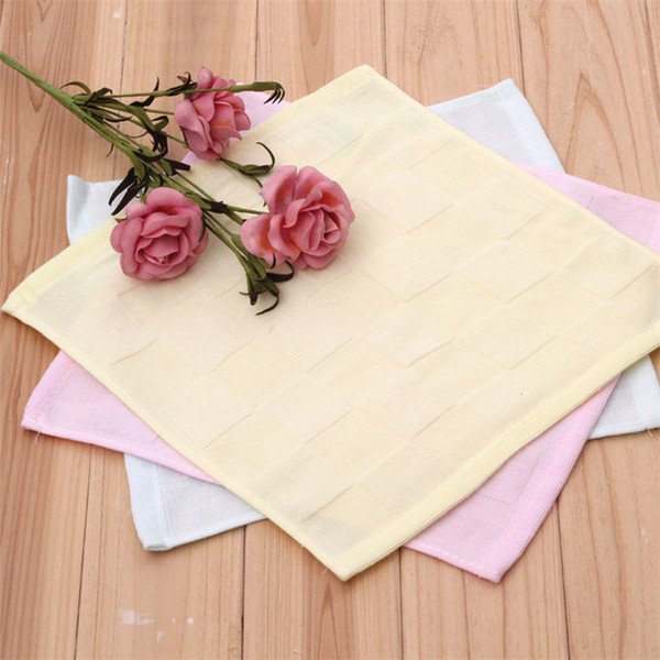 100% Cotton Double Layer Gauze Solid Color Square Towel Children's Handkerchief Small Towels Saliva Towel D0513