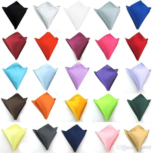 Solid Silk Mens Pocket Square Classic Fashion Handkerchief Male Popular Pure Color Chest Scarf Red Yellow 1 2ys WW