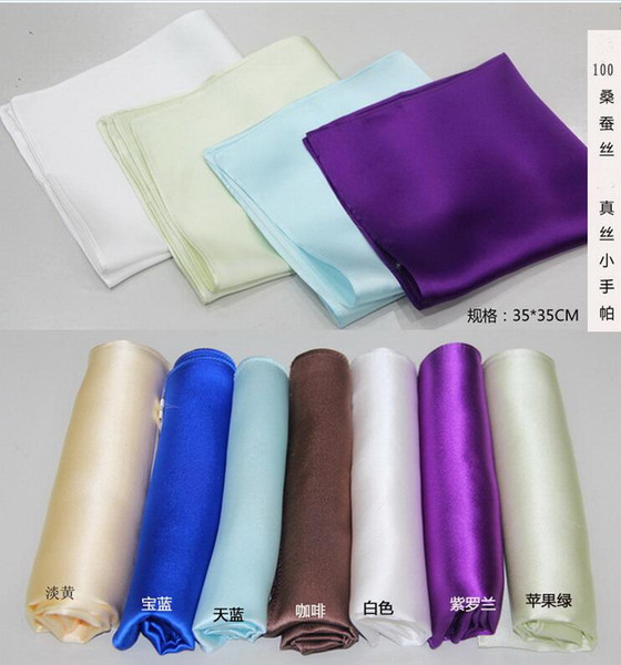 2017 100% Natural Silk Men's Handmade Classical color Pocket Handkerchief Pocket Square Hanky No Box