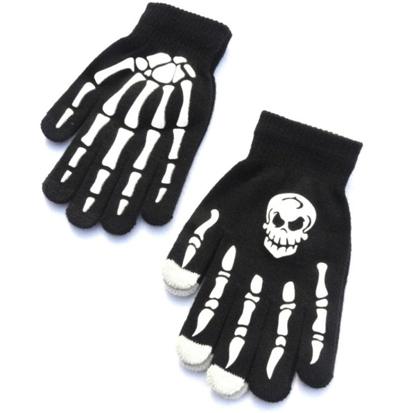 2018 New hot sale ghost claw printing gloves, outdoor riding warm knitted gloves