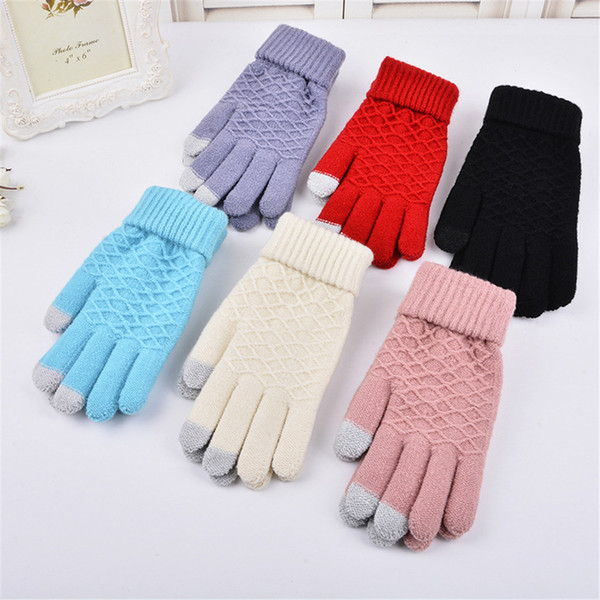 1 Pair Handmade Knitted Winter Gloves Women Men Multi-Function Touch Screen Gloves Unisex Soft Warm Mitten For Smartphones Luvas