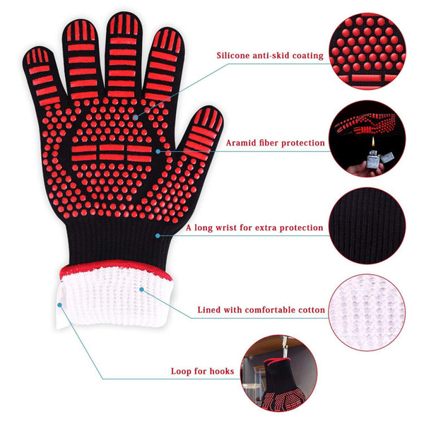 Flame retardant high temperature resistant gloves BBO barbecue insulated gloves