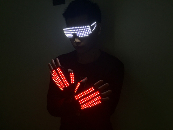 Bar nightclub men and women flashing LED performance glasses gloves clothing luminous clothes laser laser props