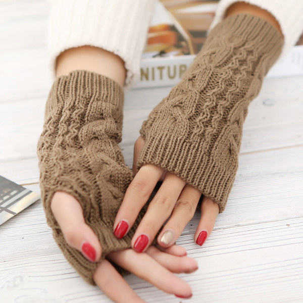 Winter Multi-Color Buttons Knitting Gloves Fashion Woman Mittens New 20cm Fingerless Gloves keep warm free shipping