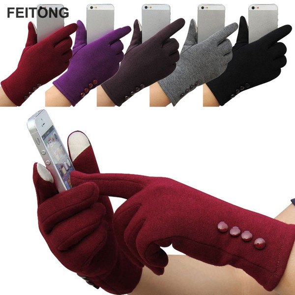 2017 Fashion Women Winter Gloves Female Ladies Girls Cotton Glove Outdoor Warm Full Finger Gloves #YW