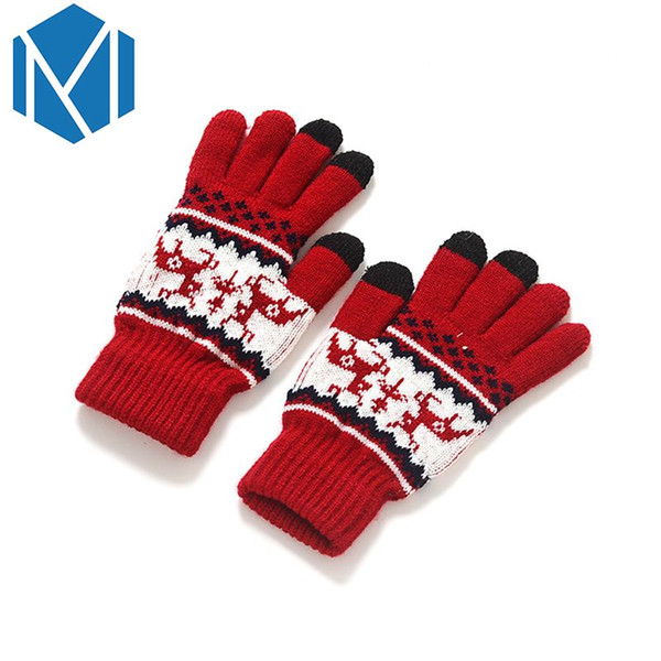 Women Christmas Stretchy Covered Finger Halter Gloves Winter Warmer Mittens Knitted Gloves Accessories Girls Soft Crochet Luvas