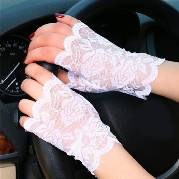 Lace Fingerless Short Gloves Fashion for driving car/wedding/decoration grace vintage rose flower