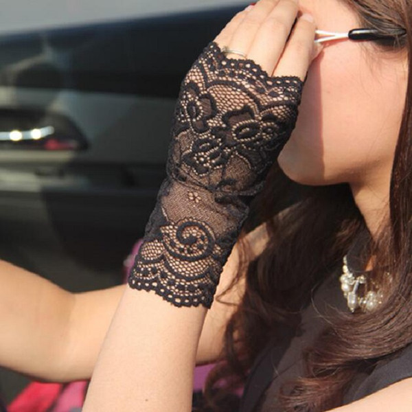 Lace Fingerless Short Gloves Fashion for driving car/wedding/decoration grace vintage Anti-sun