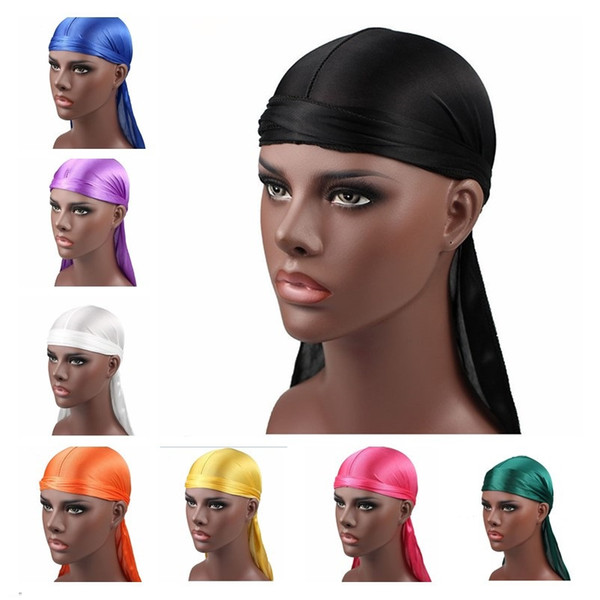 Men durags Silky Durag mens designer hat Hats Caps Satin Bandana Turban Wigs Headwear Headband Pirate Hat Male Hair Accessories