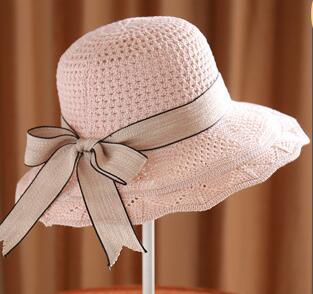 New Cotton Knitted Spring and Summer Female Sunshade Cap Korean Floating Pot Cap Folding Beach Cap