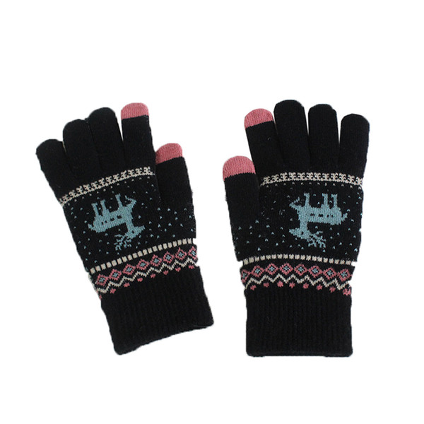 Cartoon Lovely Women Knitted Touch Screen Gloves Thicken Warm Cashmere Gloves Mitten New