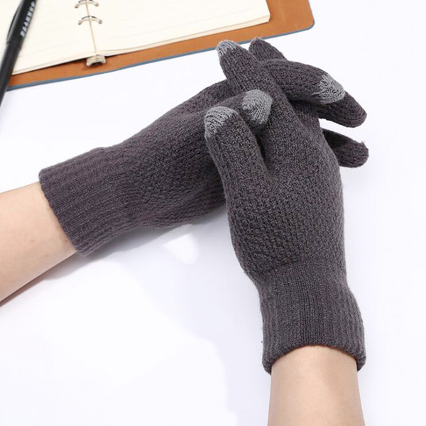 Korean Fashion Touch Screen Gloves Men Points Knitted Gloves Autumn Winter Warm riding gloves