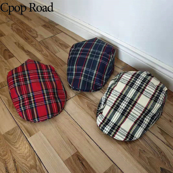 Plaid beret hats for women fashion lattice Peaked cap multi colors casual wild trendy girl accessories vintage unisex British Painter hats