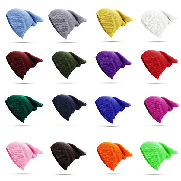 DIY pattern 18 colors Beanie hat fashion wild caps solid color pullover hat hip hop hat mens womens designer