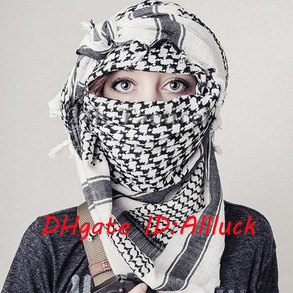 Top Fashion 100% cotton thick Womens headscarf High Quality tactical desert Arabian luxury scarf designer Unisex scarfs military windproof