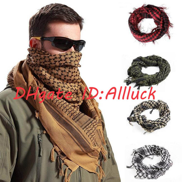 Top Fashion 100% cotton thick Muslim headscarf High Quality tactical desert Arabian luxury scarf designer mens scarfs military windproof