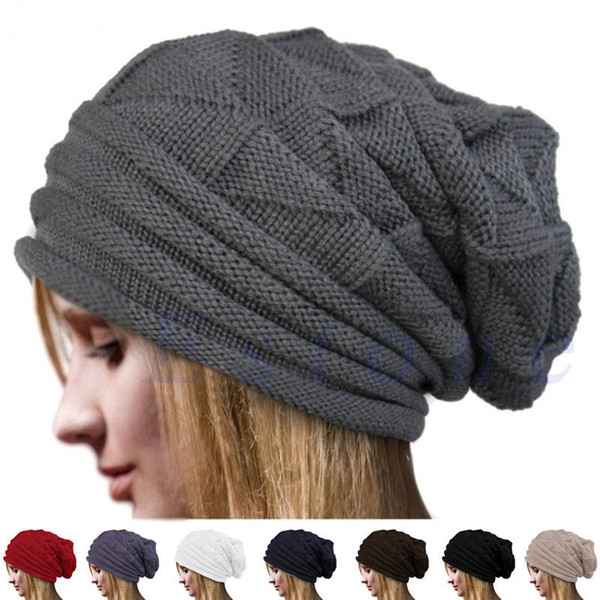 New 2018 men and women knit oversized baggy beanie hats warm winter hats ski chic hat skulls fresh and stylish fall girls