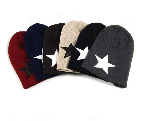 Autumnand winter five-pointed star warm warm cap knitted hat lovers woollen cap