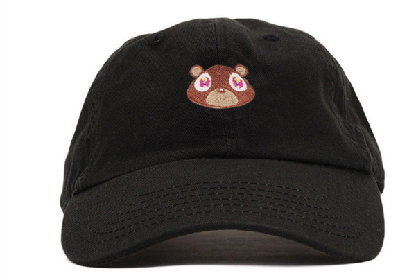 New Baseball Cap Kanye West Dropout Bear Drop-Out Bear Cap Soft-Bow-Bezel Snapback Outdoor Fashion Ball Caps