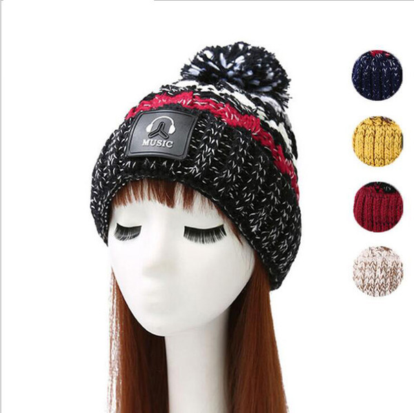 Korean Version The Headset Label Knitted Hat Plus Cashmere Warm Women Hat Autumn Winter Wool 
8000
Cap