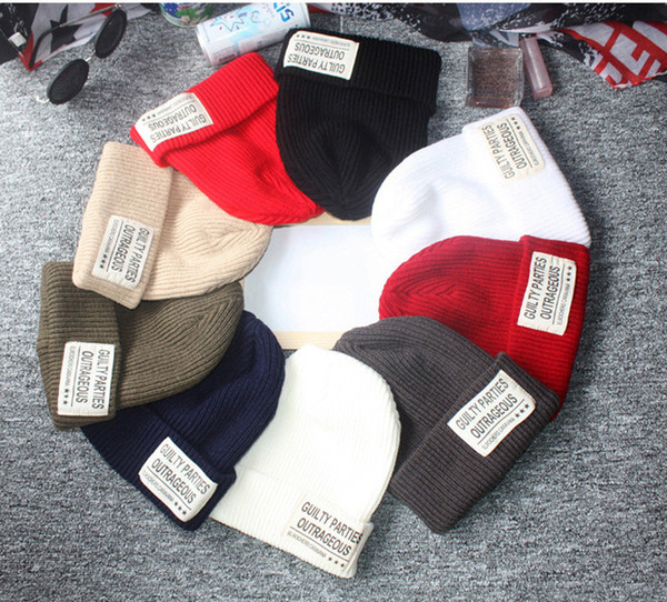 Wholesale Hot Unisex Trendy Hats Winter Knitted Caps Label Slouchy Fashion Leisure Christmas Holiday Outdoor Free shipping