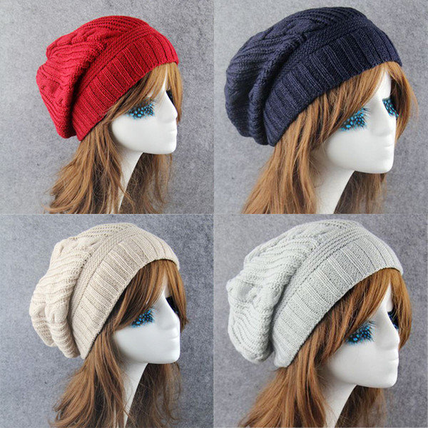 Unisex Korean Small FreshKnitted Hat Autumn Winter Beanie Skull Caps Small Twist Style Long Section Fold Wool Hat Piled Hat