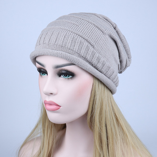 Korean Elastic Folds Hat Hip-Hop Adjustable Beanie Caps Knit Hat Wool Cap Autumn And Winter Piles Hat