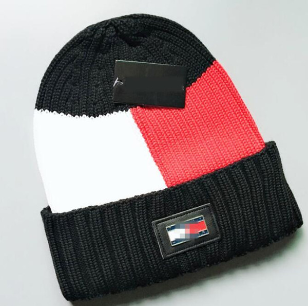 Winter Hat Women's Wool Cap Men's Winter Hats Warm Knitted Hat Cap Headgear Head Warmer Fashion Ball Embroidery Knit Hats Warm Caps Tide 03