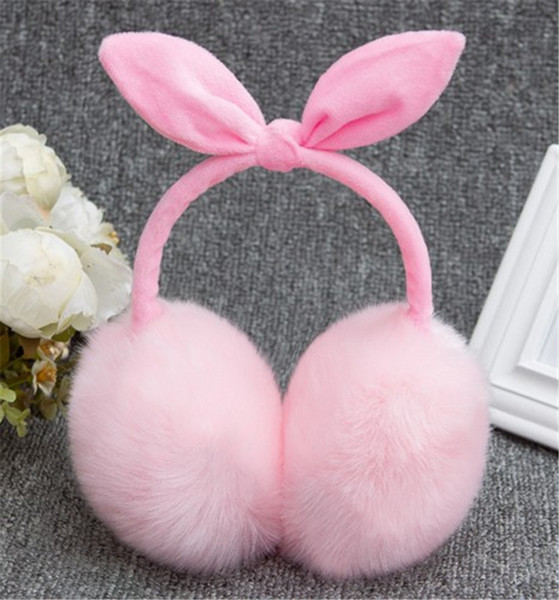 Fashion Bow Knot Headband Women Ladies Colorful Plush Fluffy Warm Earmuffs Earlap Ear Winter Pure Colors Cute Ear Muffs