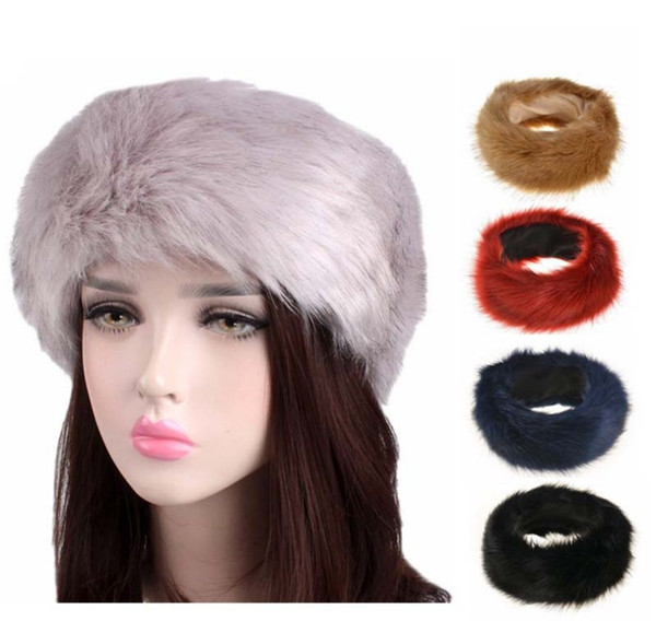 New Women Faux Fur Headband Winter warm Black White Nature Girls Ear Warmer Ear Muffs Fashion